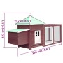 Chicken coop with nesting box solid mocha fir wood 190x72x102 cm by vidaXL, Cages and habitats for small animals - Ref: Foro2...