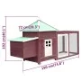 Chicken coop with nesting box solid mocha fir wood 190x72x102 cm by vidaXL, Cages and habitats for small animals - Ref: Foro2...