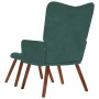 Sillón de relax con reposapiés terciopelo verde oscuro by , Armchairs - Ref: Foro24-4016823, Price: 123,17 €, Discount: %