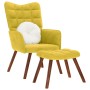 Sillón de relax con taburete terciopelo amarillo by , Armchairs - Ref: Foro24-4016828, Price: 113,24 €, Discount: %