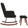 Mecedora con taburete de terciopelo negro von , Schaukelstühle - Ref: Foro24-4016849, Preis: 129,35 €, Rabatt: %