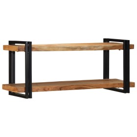 Estante de pared madera maciza de acacia 110x33x45 cm de , Almacenamiento para CD y DVD - Ref: Foro24-4017490, Precio: 112,52...