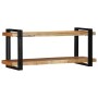 Estante de pared madera maciza de acacia 110x33x45 cm de , Almacenamiento para CD y DVD - Ref: Foro24-4017490, Precio: 112,43...