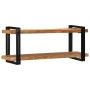 Estante de pared madera maciza de acacia 110x33x45 cm de , Almacenamiento para CD y DVD - Ref: Foro24-4017490, Precio: 112,43...