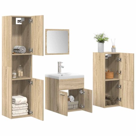Juego de muebles de baño 5 pzas madera ingeniería roble Sonoma von , Badezimmermöbel - Ref: Foro24-3325020, Preis: 249,49 €, ...
