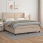Cama box spring con colchón cuero sintético capuchino 180x200cm