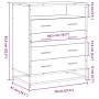 Cómoda de madera contrachapada roble ahumado 70x41x83,5 cm by , Drawers - Ref: Foro24-849091, Price: 119,25 €, Discount: %