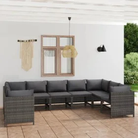 9-piece garden furniture set and gray synthetic rattan cushions by vidaXL, Garden sets - Ref: Foro24-3059767, Price: 496,50 €...