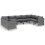 9-teiliges Gartenmöbel-Set und graue synthetische Rattankissen von vidaXL, Gartensets - Ref: Foro24-3059767, Preis: 496,50 €,...