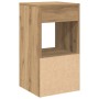 Mesillas de noche con cajón 2 uds roble artesanal 35x34x66,5 cm by , Nightstands - Ref: Foro24-858730, Price: 78,47 €, Discou...