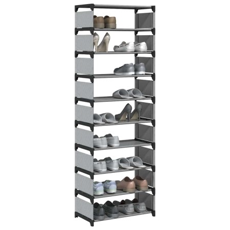 Zapatero 10 niveles gris 54x28x158 cm tejido no tejido by , Shoe racks and shoe organizers - Ref: Foro24-4100624, Price: 27,2...