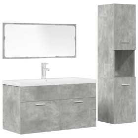 Juego muebles de baño 4 pzas madera contrachapada gris hormigón by , Bathroom furniture - Ref: Foro24-3324900, Price: 375,03 ...