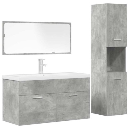 Juego muebles de baño 4 pzas madera contrachapada gris hormigón von , Badezimmermöbel - Ref: Foro24-3324900, Preis: 375,03 €,...