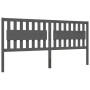Gray solid wood bed frame with headboard 200x200 cm by vidaXL, Beds and slatted bases - Ref: Foro24-3194333, Price: 187,66 €,...