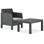 2-piece garden furniture set with anthracite gray rattan PP cushion by vidaXL, Garden sets - Ref: Foro24-315641, Price: 106,7...