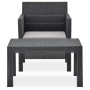 2-piece garden furniture set with anthracite gray rattan PP cushion by vidaXL, Garden sets - Ref: Foro24-315641, Price: 106,7...