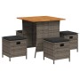 Set comedor de jardín 5 piezas con cojines ratán sintético gris by , Garden sets - Ref: Foro24-365421, Price: 232,88 €, Disco...