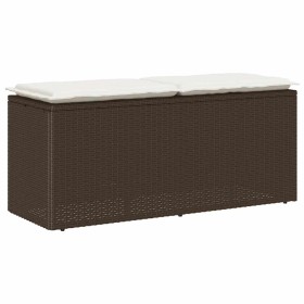 Banco de jardín con cojín ratán sintético marrón 110x40x44 cm von , Gartenbänke - Ref: Foro24-4104146, Preis: 106,27 €, Rabat...