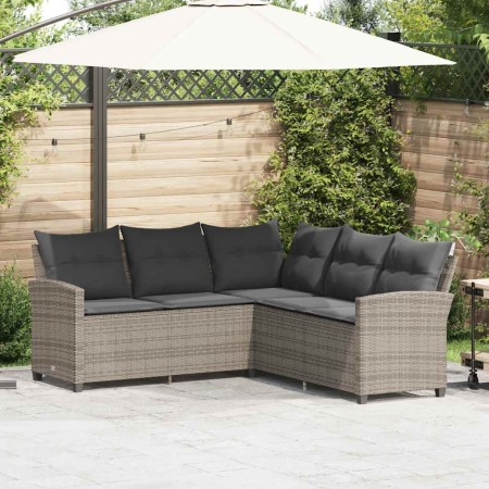 Sofá en forma de L con cojines ratán sintético gris von , Gartensets - Ref: Foro24-365416, Preis: 335,80 €, Rabatt: %