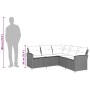 Sofá en forma de L con cojines ratán sintético gris von , Gartensets - Ref: Foro24-365416, Preis: 335,80 €, Rabatt: %