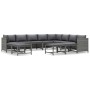 Set de muebles de jardín 12 pzas y cojines ratán sintético gris de vidaXL, Conjuntos de jardín - Ref: Foro24-3059777, Precio:...