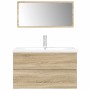 Set de muebles de baño 3 pzas madera contrachapada roble Sonoma von , Badezimmermöbel - Ref: Foro24-3325043, Preis: 254,04 €,...