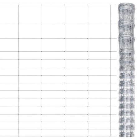 Silver galvanized steel garden fence 50x1.6 m by vidaXL, fence panels - Ref: Foro24-149509, Price: 154,93 €, Discount: %
