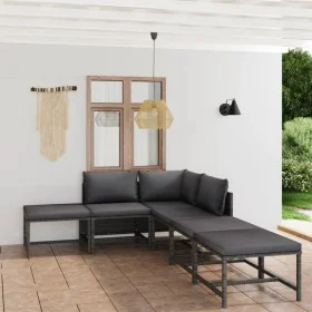 Set von Gartenmöbeln 6 Stück und Kissen synthetischen Rattan grau von vidaXL, Gartensets - Ref: Foro24-3059757, Preis: 300,29...