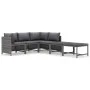 Set von Gartenmöbeln 6 Stück und Kissen synthetischen Rattan grau von vidaXL, Gartensets - Ref: Foro24-3059757, Preis: 317,54...
