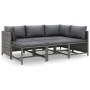 Set von Gartenmöbeln 6 Stück und Kissen synthetischen Rattan grau von vidaXL, Gartensets - Ref: Foro24-3059757, Preis: 317,54...