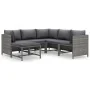6-piece garden furniture set with gray synthetic rattan cushions by vidaXL, Garden sets - Ref: Foro24-3059760, Price: 470,27 ...
