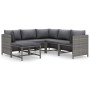Set von Gartenmöbeln 6 Stück und Kissen synthetischen Rattan grau von vidaXL, Gartensets - Ref: Foro24-3059760, Preis: 470,87...