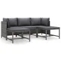 5-teiliges Gartenmöbel-Set und graue synthetische Rattankissen von vidaXL, Gartensets - Ref: Foro24-3059752, Preis: 358,98 €,...