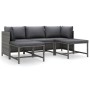 5-teiliges Gartenmöbel-Set und graue synthetische Rattankissen von vidaXL, Gartensets - Ref: Foro24-3059752, Preis: 364,54 €,...