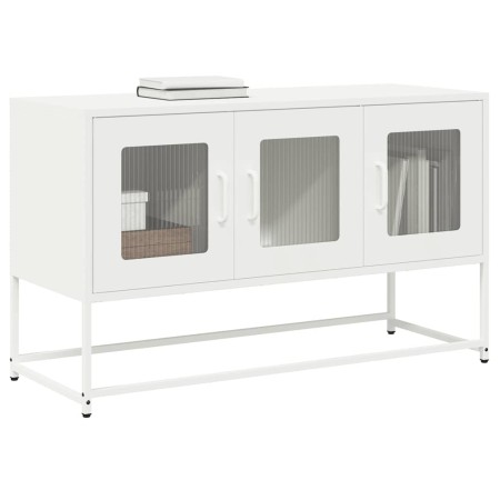 Mueble para TV acero laminado en frío blanco 100,5x39x60,5 cm by , TV Furniture - Ref: Foro24-853343, Price: 97,88 €, Discoun...