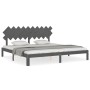 Grauer Massivholzbettrahmen mit Kopfteil 200x200 cm von vidaXL, Betten und Lattenroste - Ref: Foro24-3193748, Preis: 178,69 €...