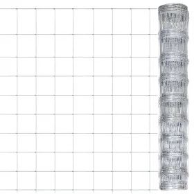 Gartenzaun aus silberverzinktem Stahl, 50 x 1 m von vidaXL, Zaunpaneele - Ref: Foro24-149512, Preis: 75,20 €, Rabatt: %