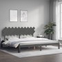 Gray solid wood bed frame with headboard 200x200 cm by vidaXL, Beds and slatted bases - Ref: Foro24-3193748, Price: 178,69 €,...