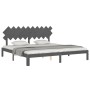 Grauer Massivholzbettrahmen mit Kopfteil 200x200 cm von vidaXL, Betten und Lattenroste - Ref: Foro24-3193748, Preis: 178,69 €...