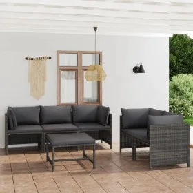 6-piece garden furniture set and gray synthetic rattan cushions by vidaXL, Garden sets - Ref: Foro24-3059759, Price: 437,08 €...