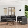 6-teiliges Gartenmöbel-Set und graue synthetische Rattankissen von vidaXL, Gartensets - Ref: Foro24-3059759, Preis: 437,08 €,...