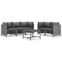 6-piece garden furniture set and gray synthetic rattan cushions by vidaXL, Garden sets - Ref: Foro24-3059759, Price: 443,78 €...