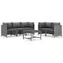6-teiliges Gartenmöbel-Set und graue synthetische Rattankissen von vidaXL, Gartensets - Ref: Foro24-3059759, Preis: 437,08 €,...