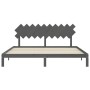Grauer Massivholzbettrahmen mit Kopfteil 200x200 cm von vidaXL, Betten und Lattenroste - Ref: Foro24-3193748, Preis: 178,69 €...