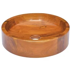 Waschbecken aus massivem Teakholz Φ40x10 cm von vidaXL, Sinkt - Ref: Foro24-326159, Preis: 122,63 €, Rabatt: %