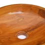 Solid teak wood washbasin Φ40x10 cm by vidaXL, Sinks - Ref: Foro24-326159, Price: 124,48 €, Discount: %