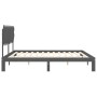 Gray solid wood bed frame with headboard 200x200 cm by vidaXL, Beds and slatted bases - Ref: Foro24-3193748, Price: 178,69 €,...