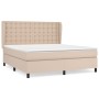 Cama box spring con colchón cuero sintético capuchino 180x200cm