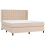 Cama box spring con colchón cuero sintético capuchino 180x200cm