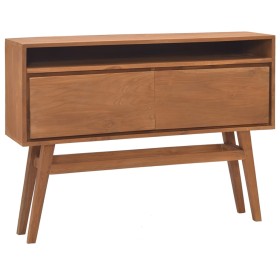 Mesa consola de madera maciza de teca 110x30x79 cm